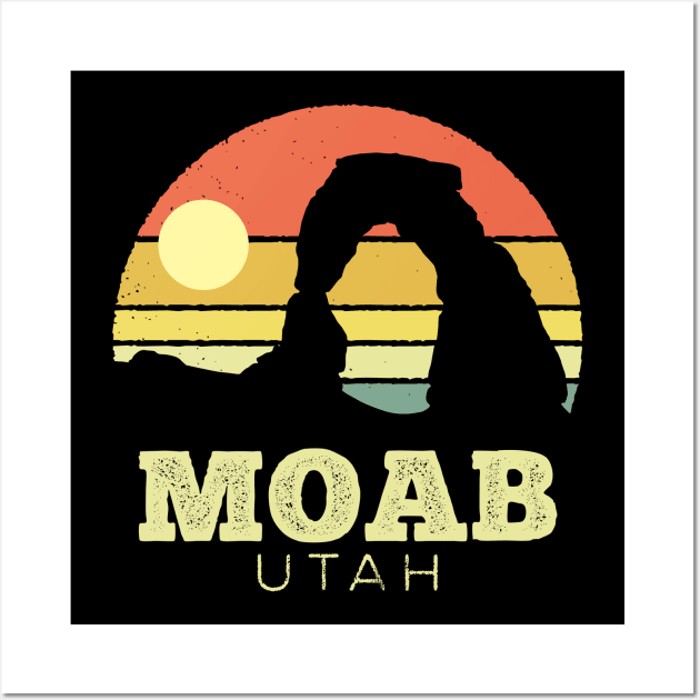 Moab Utah Arches Vintage Sunset Wall Art by DetourShirts